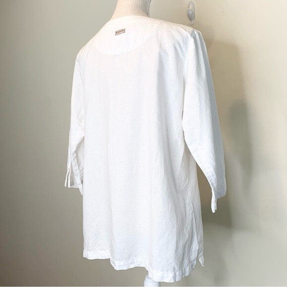 Columbia X.C.O. Lace Up Linen Blend Tunic Top Large - Picture 7 of 11